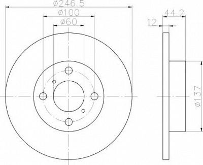 HELLA PAGID 8dd355108211 -  Тормозной диск